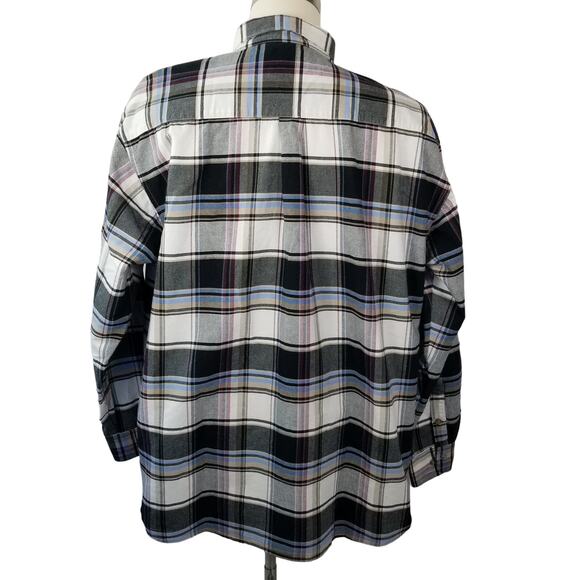 Wrangler 20X Black Blue White Plaid Top of Line   Shirt Excellent XXL - Picture 2 of 6